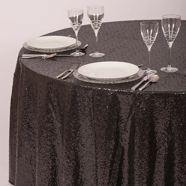 Onyx Black Sequin Linen