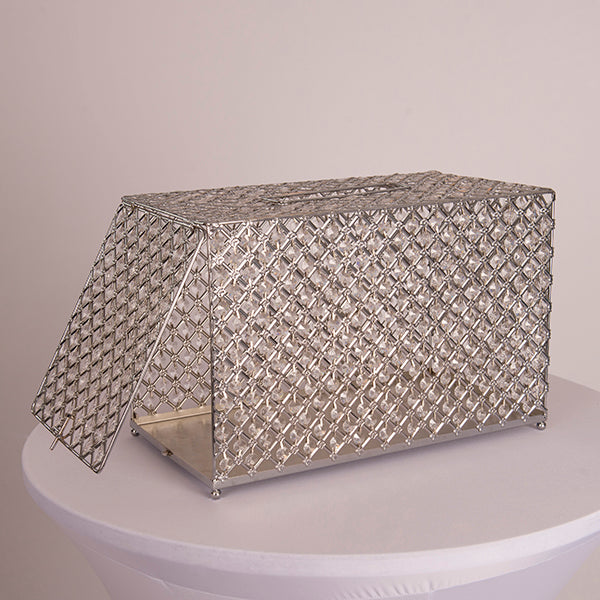 Silver Crystal Card Box