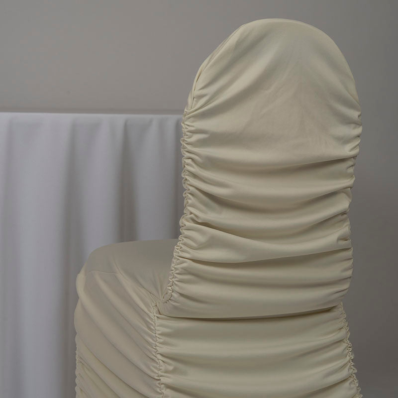 Ivory Ruched Chair Cover