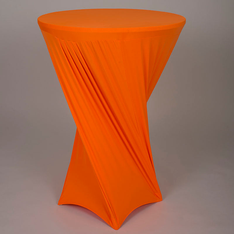 Neon Orange Spandex Cocktail Table Cover