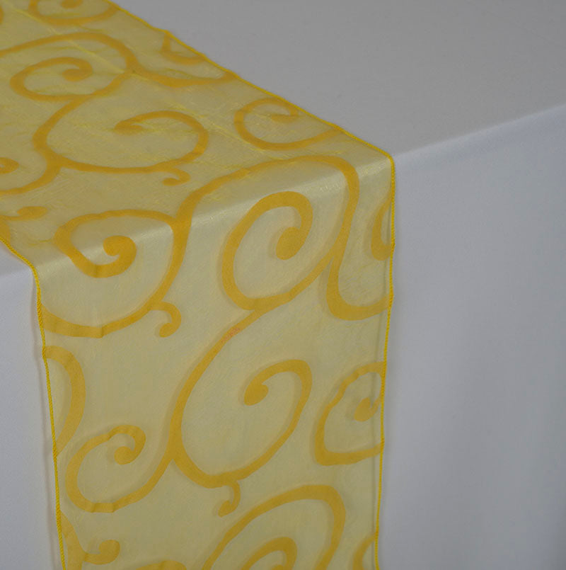 Canary Swirl Sheer Table Runner