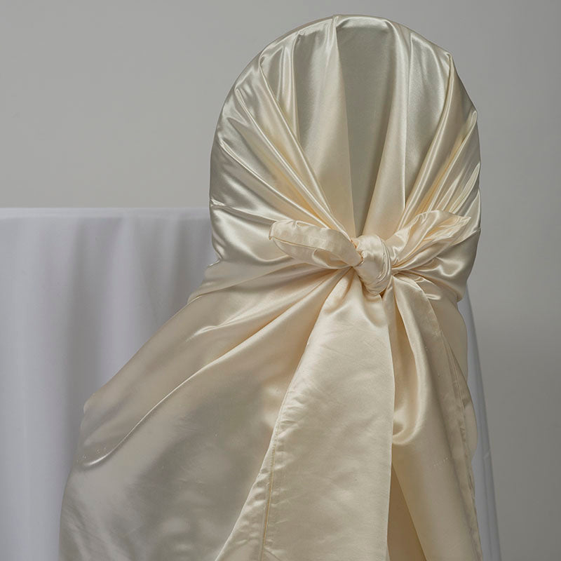 French Vanilla Ivory Satin Hug Chair Cover