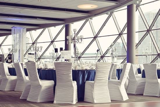 White Ruched Chair Cover (Square Back)