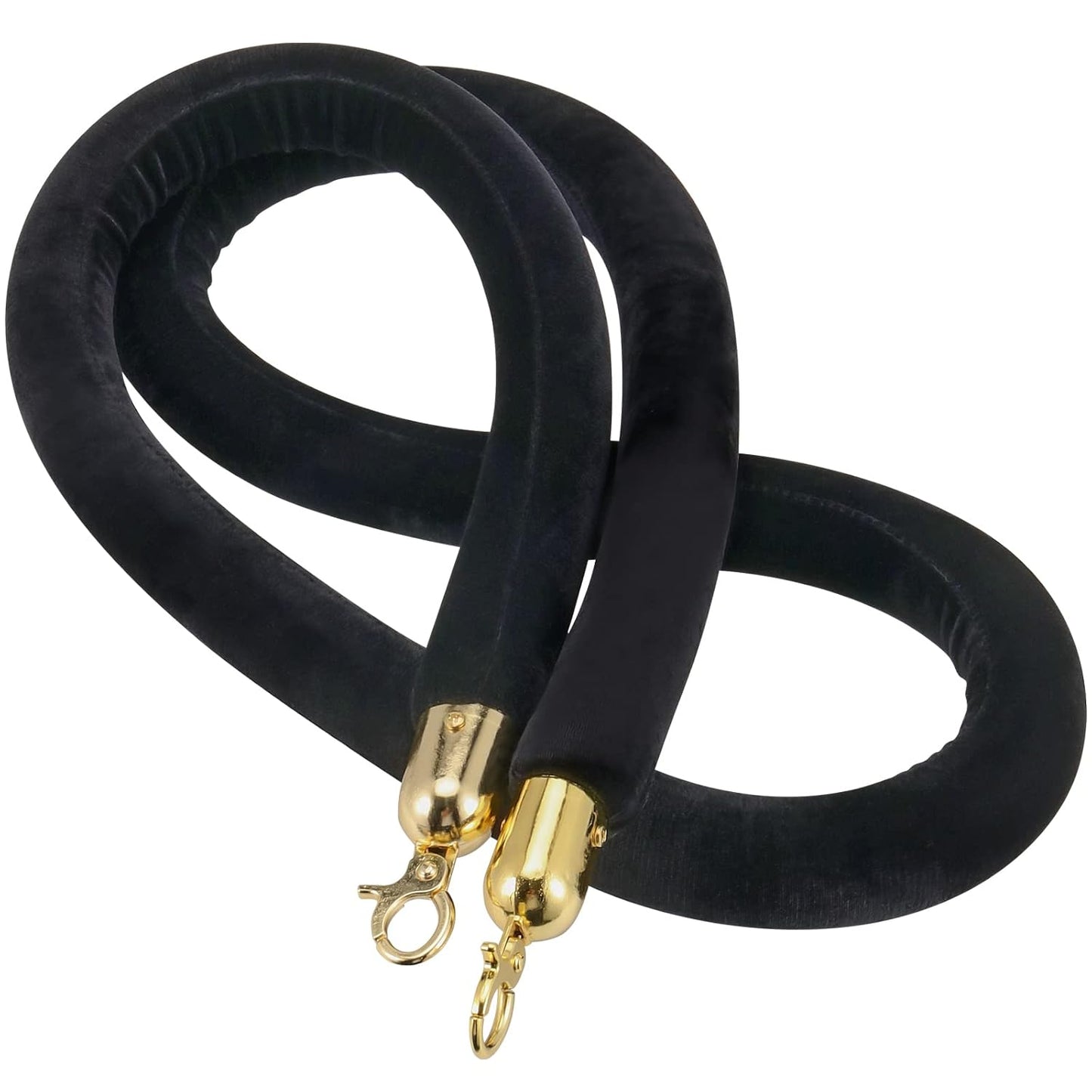 Black Stanchion Rope With Gold Accent