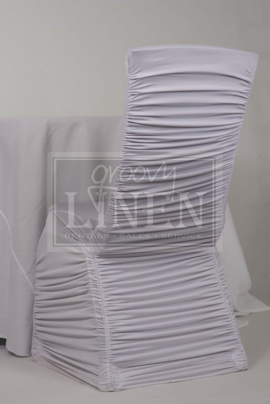Ruched White Chair Cover