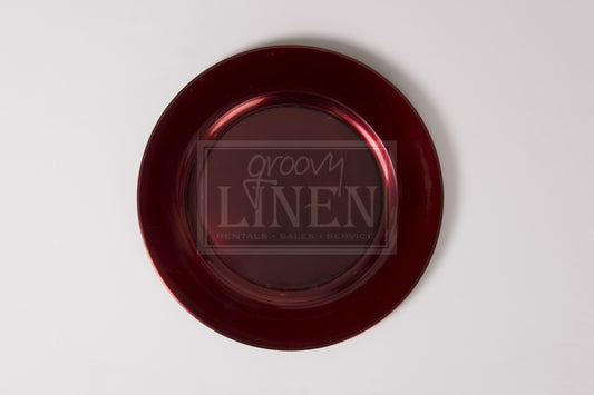 13" Cranberry Red Acrylic Charger Plate