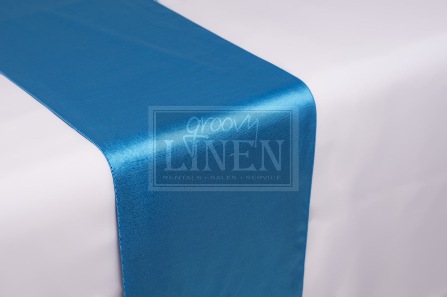 Malibu Blue Satin Table Runner