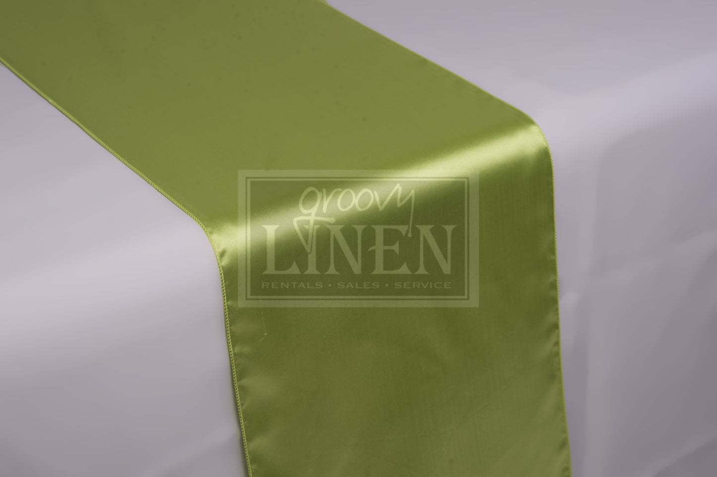 Lime Green Satin Table Runner