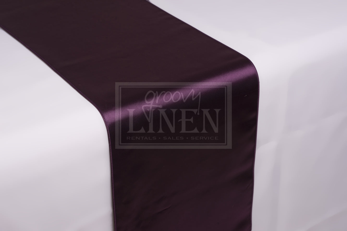 Plum Satin Table Runner