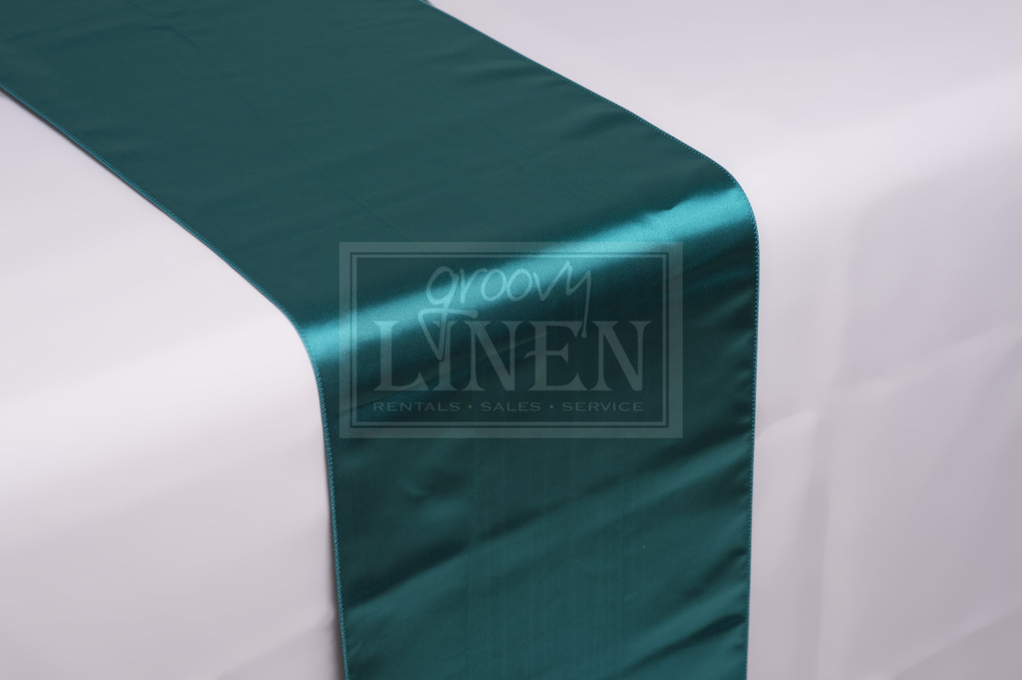 Teal Satin Table Runner