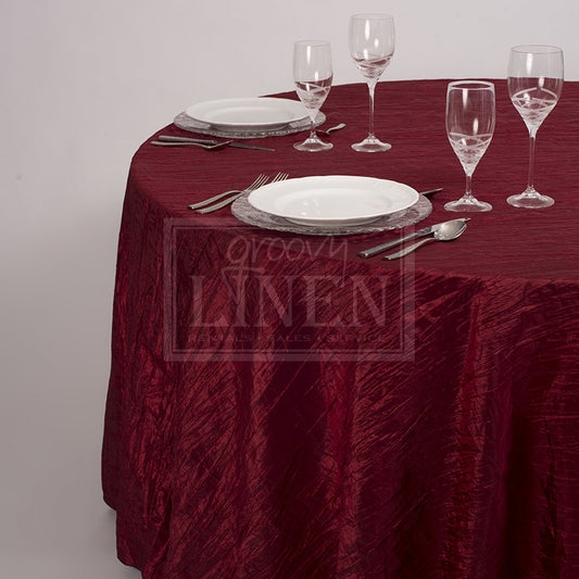 Crimson Crinkle Taffeta Table Linen