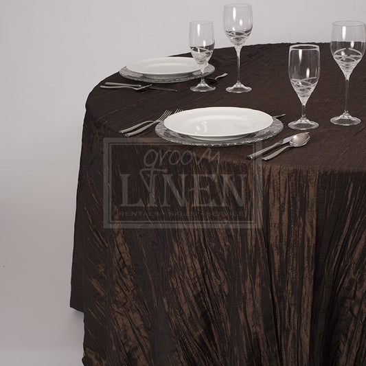 Espresso Crinkle Taffeta Table Linen