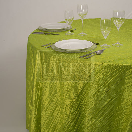 Spring Green Crinkle Taffeta Table Linen