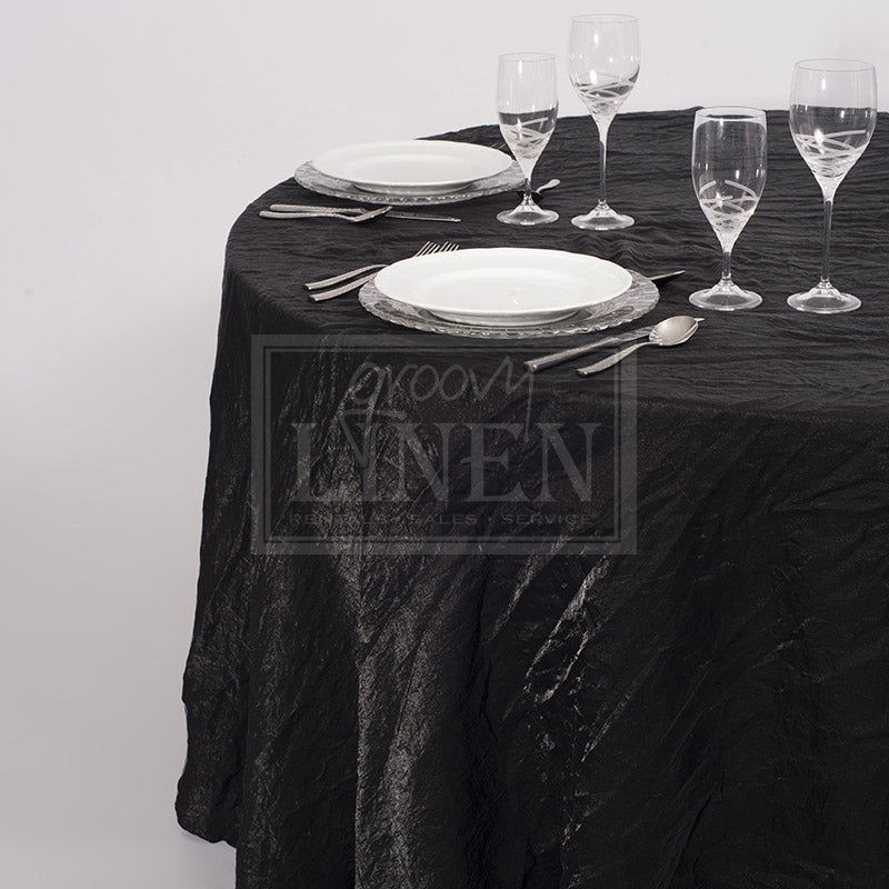 Iridescent Black Crush Table Linen