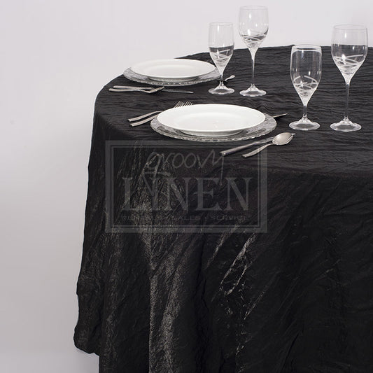 Iridescent Black Crush Table Linen
