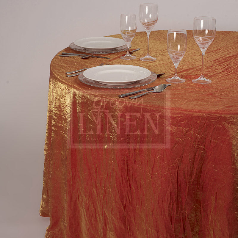 Iridescent Sunset Orange Crush Table Linen