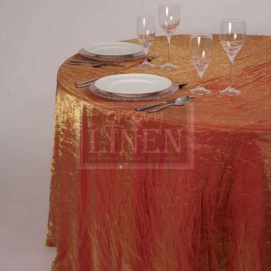 Iridescent Sunset Orange Crush Table Linen
