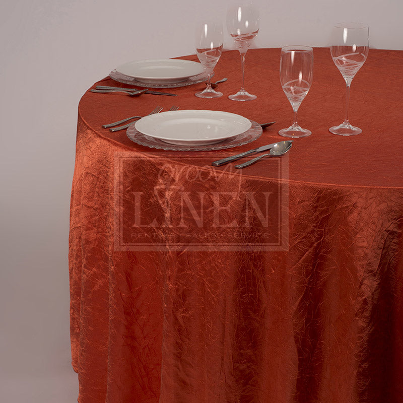 Spanish Orange Crush Satin Table Linen