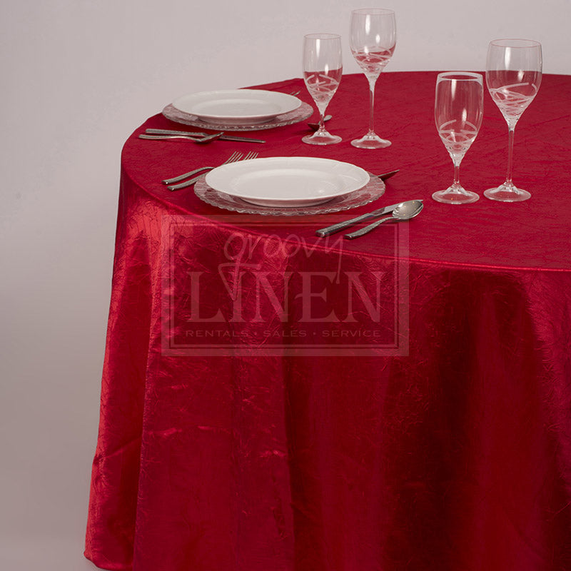Candy Apple Red Crush Satin Table Linen