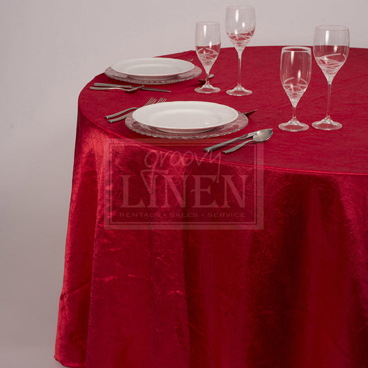 Candy Apple Red Crush Satin Table Linen