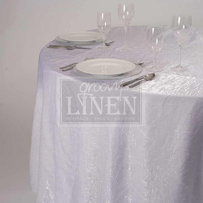 Iridescent White Crush Table Linen