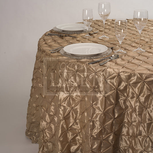 Champagne Pillowed Taffeta Table Linen