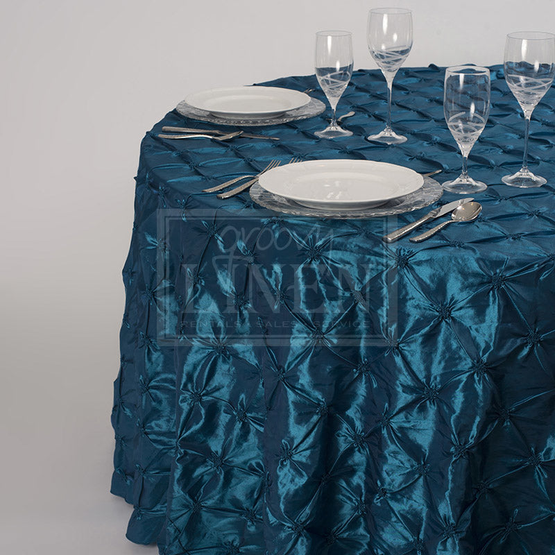 Peacock Pillowed Taffeta Table Linen