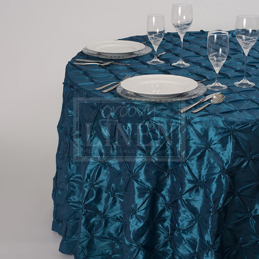 Peacock Pillowed Taffeta Table Linen