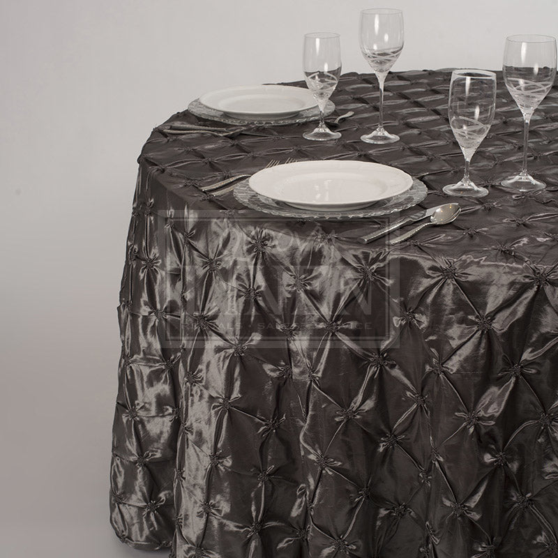 Slate Silver Pillowed Taffeta Table Linen