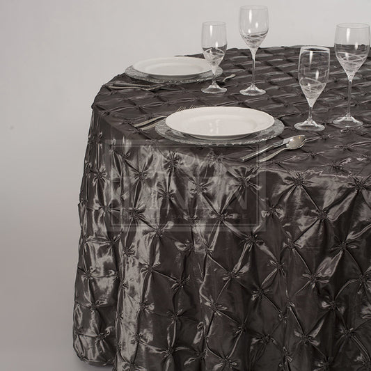 Slate Silver Pillowed Taffeta Table Linen