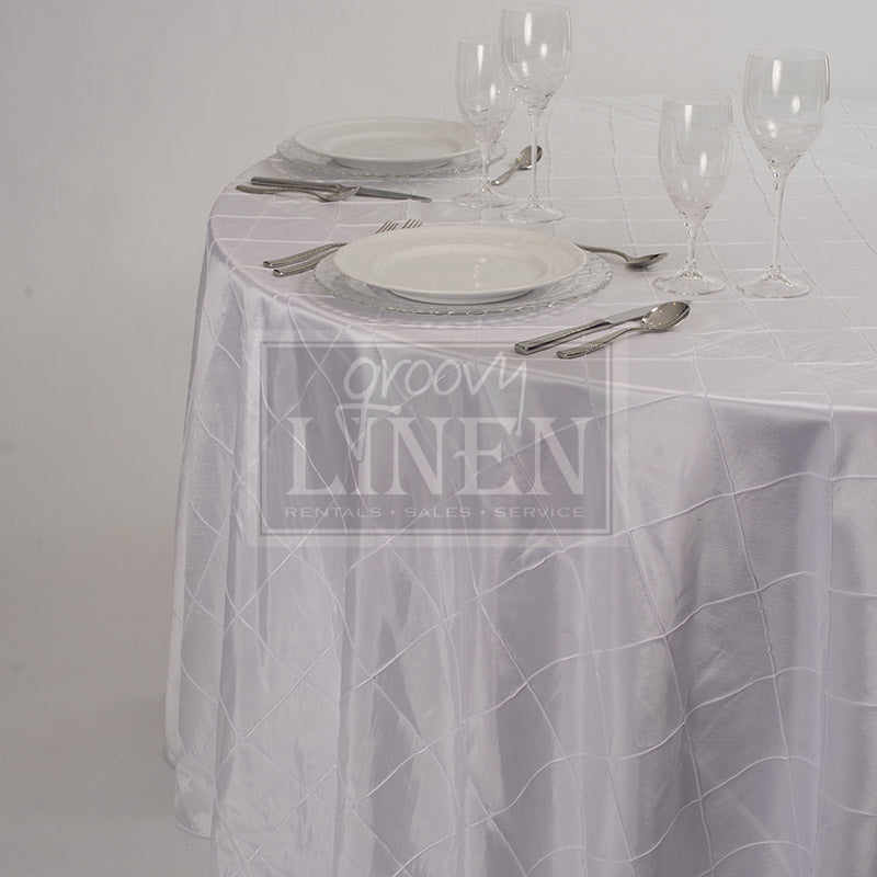 Glacier White Pintuck Table Linen