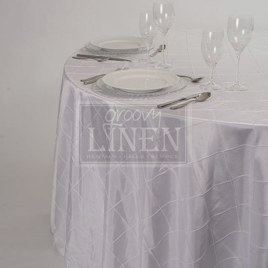 Glacier White Pintuck Table Linen