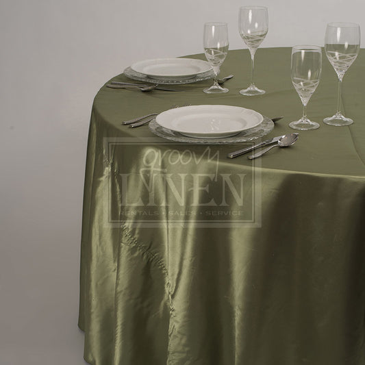 Apple Green Satin Table Linen