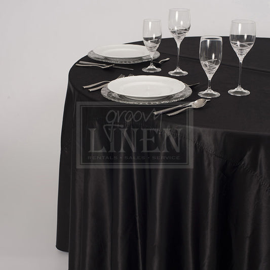 Ebony Black Satin Table Linen