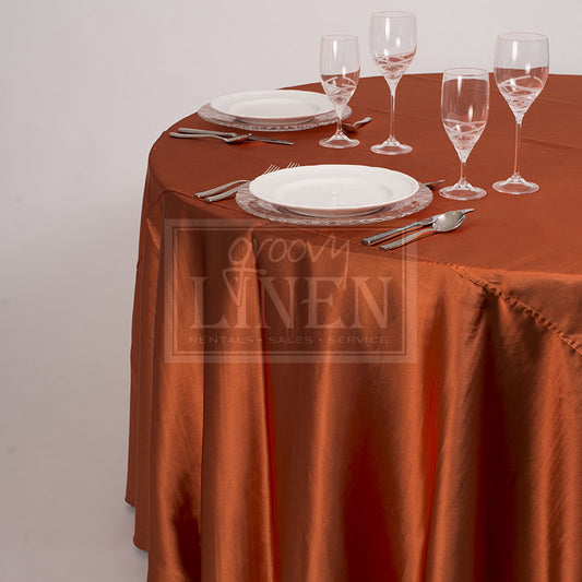 Burnt Orange Satin Table Linen