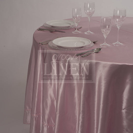 Pearl Pink Satin Table Linen