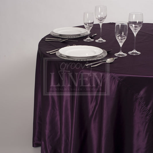 Plum Satin Table Linen