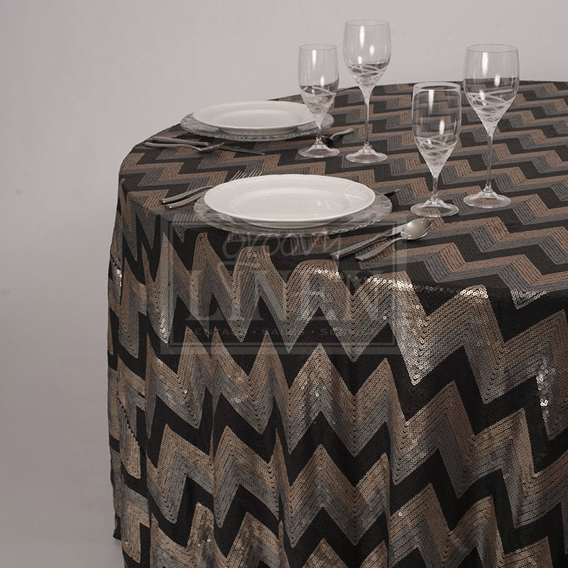 Tri-Chevron Sequin Table Linen