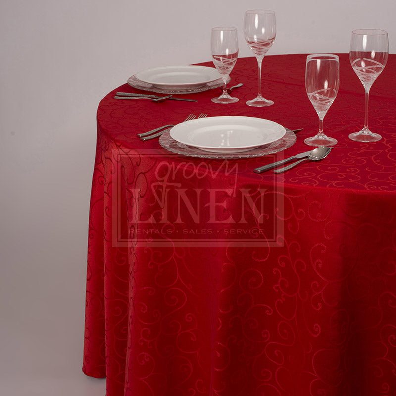 Red Swirl Table Linen