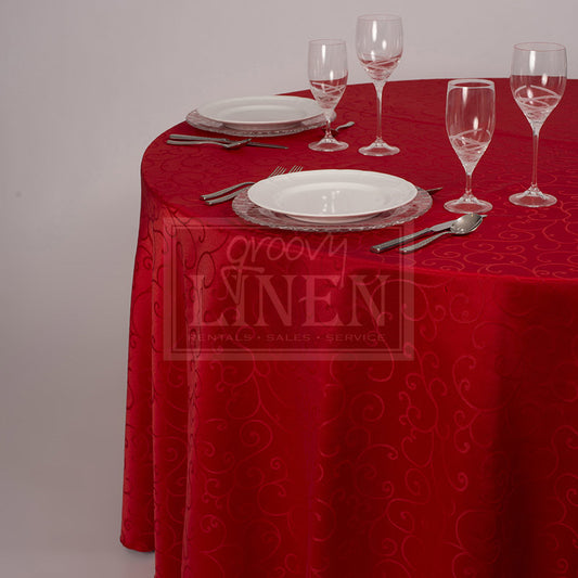 Red Swirl Table Linen
