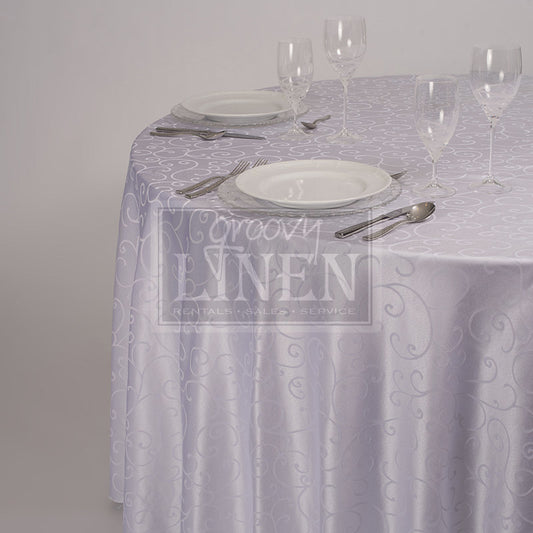 White Swirl Table Linen