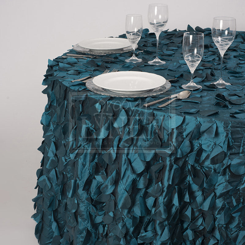Teal Funzie Taffeta Table Linen