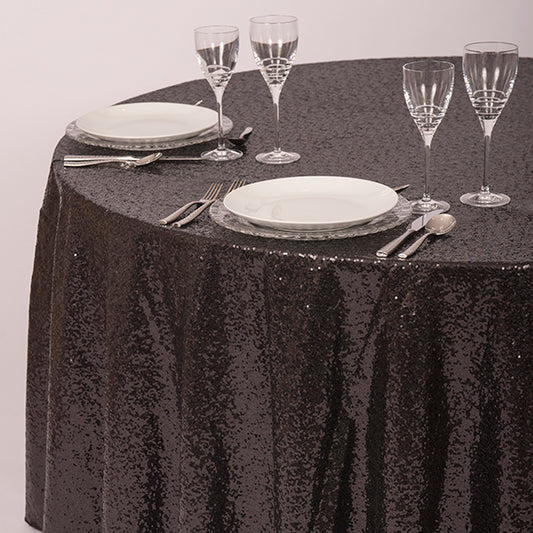 Onyx Black Sequin Linen