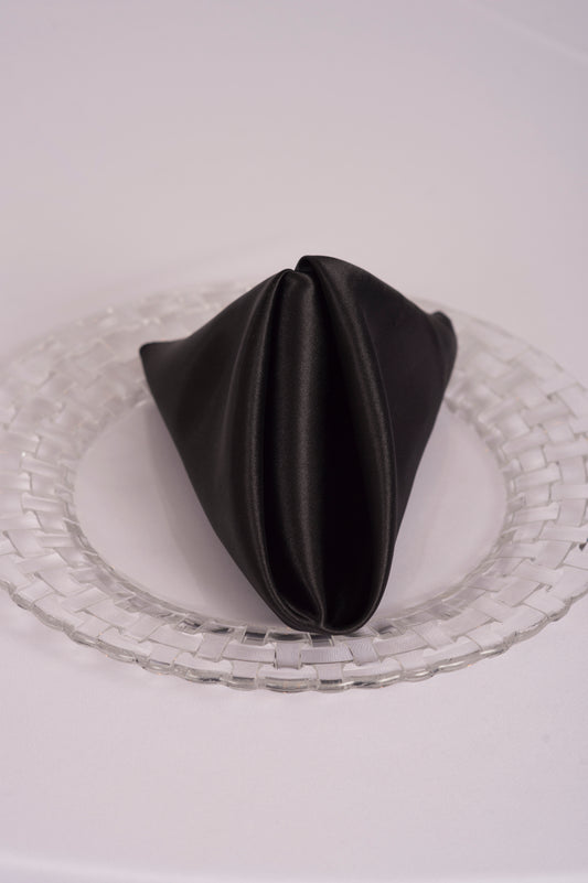 Satin Ebony Black Napkin
