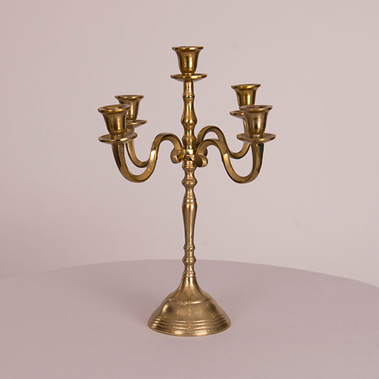 Vintage 5-Arm Gold Candelabra