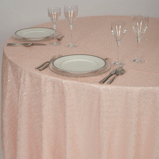 Soft Pink Sequin Table Linen