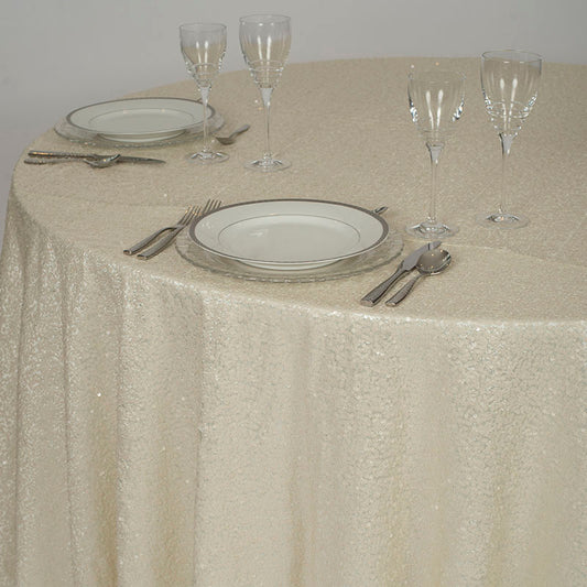 Ivory Sequin Table Linen