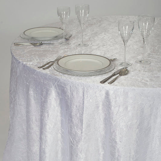 White Crush Satin Table Linen