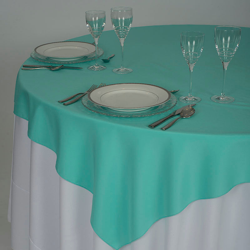 Teal Blue Table Linen Overlay