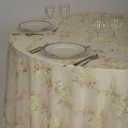 Ivory Floral Table Linen